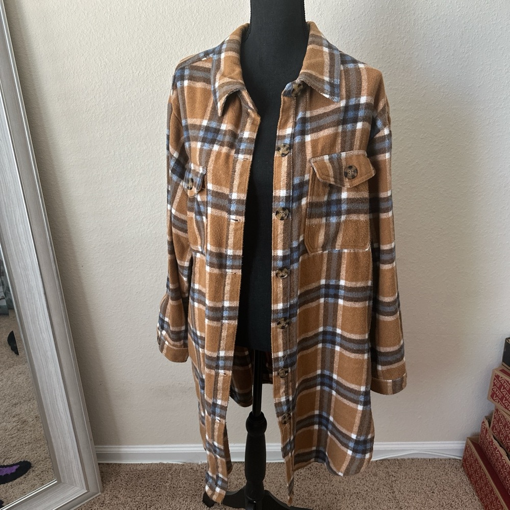 Plaid Tan Women's Jacket